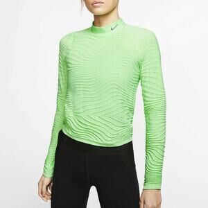Nike City Ready Swirl Jacquard Knit Top In Aphid Green Size M